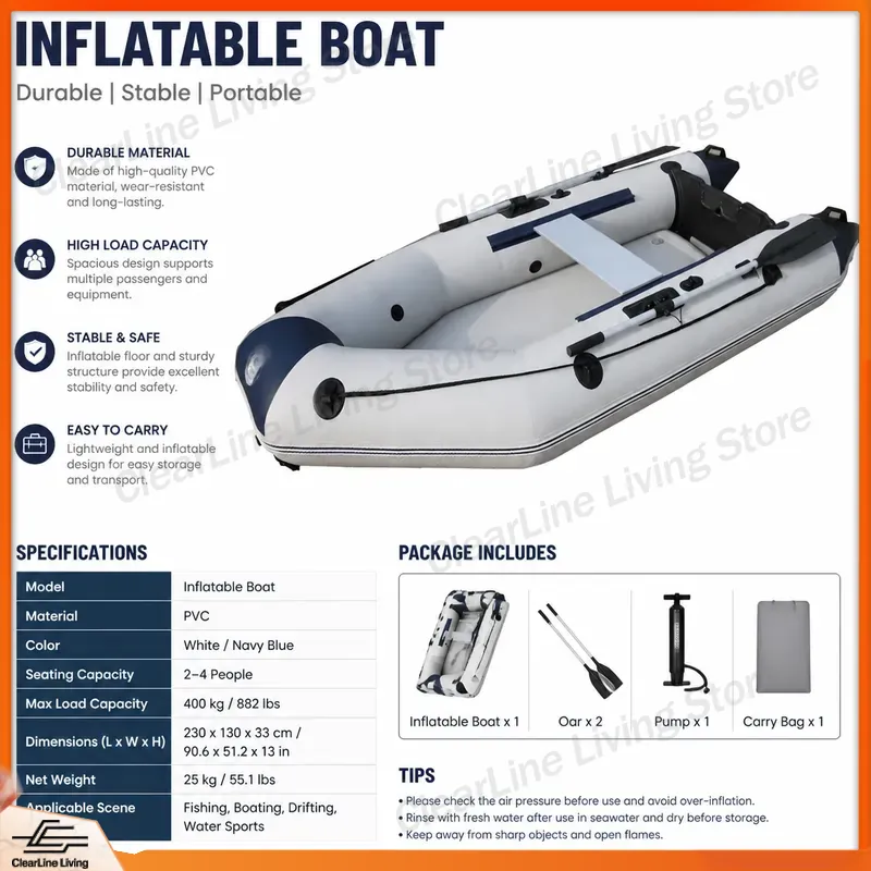 Inflatable Kayak 3 Person - Bateau pneumatique en PVC pour 3