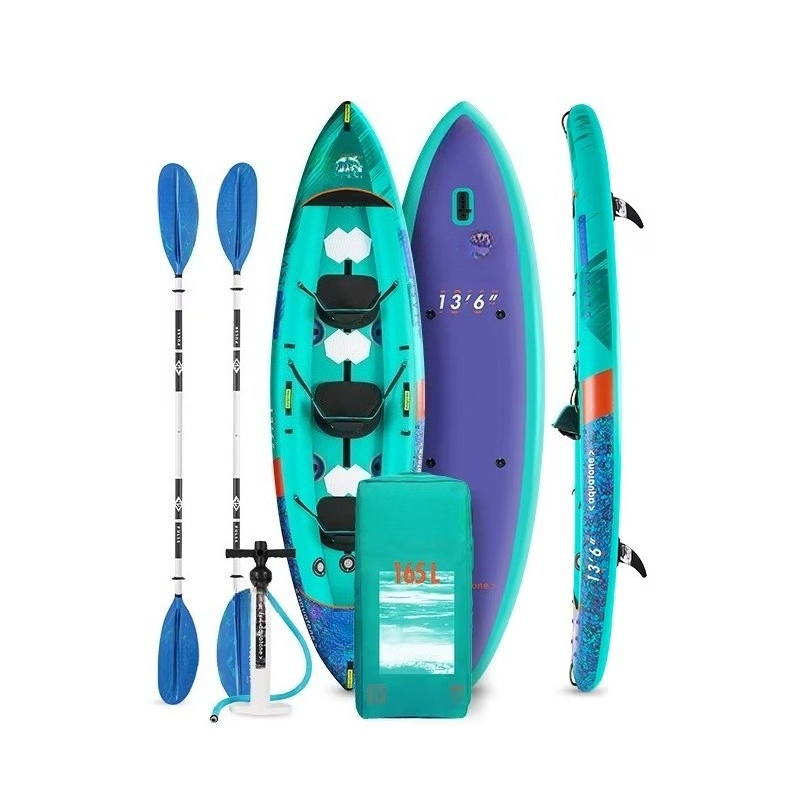 Inflatable Kayak 3 Person - Souffleur gonflable renforcé en PVC, Kayak