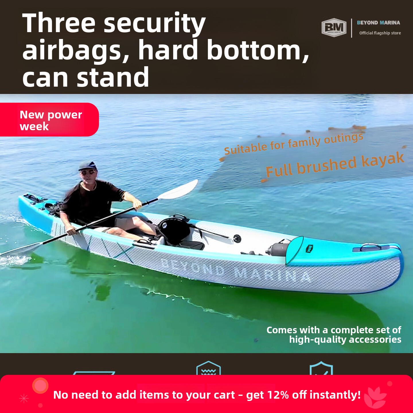 Inflatable Kayak 3 Person - Kayak gonflable portable pour la pêche