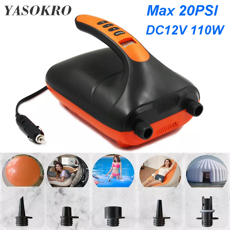 Paddle Board Electric Pump 20Psi - Pompe à air électrique double étage,