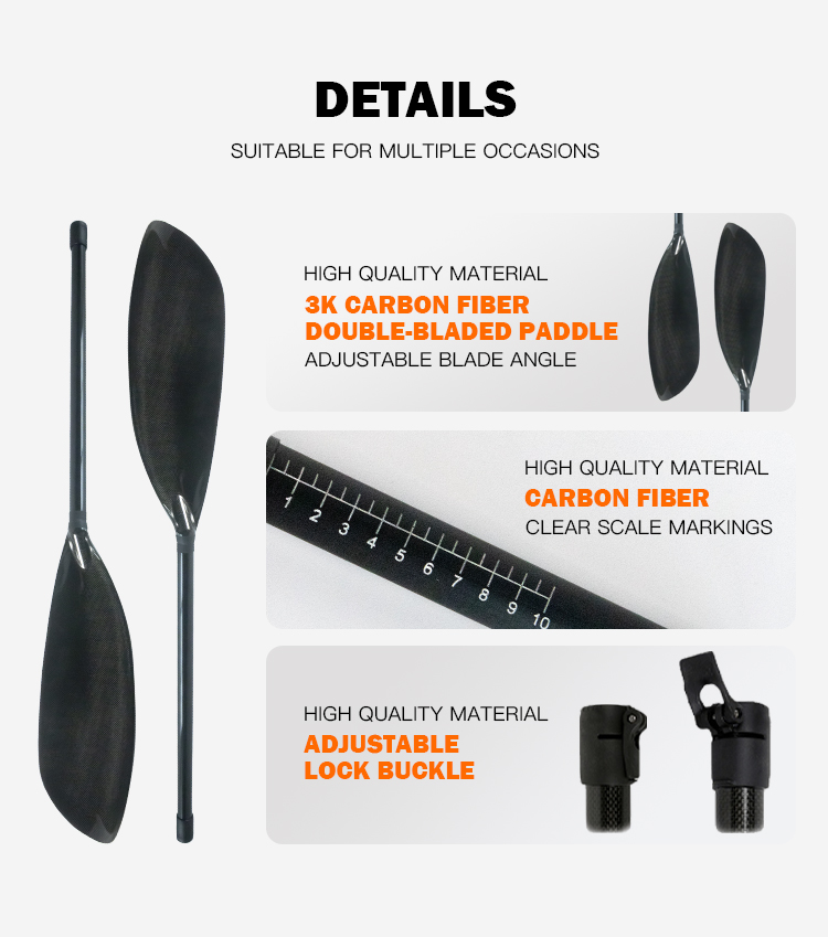 Pagaie de kayak réglable en fi - Kayak Paddle Carbon 2 Piece avis et prix