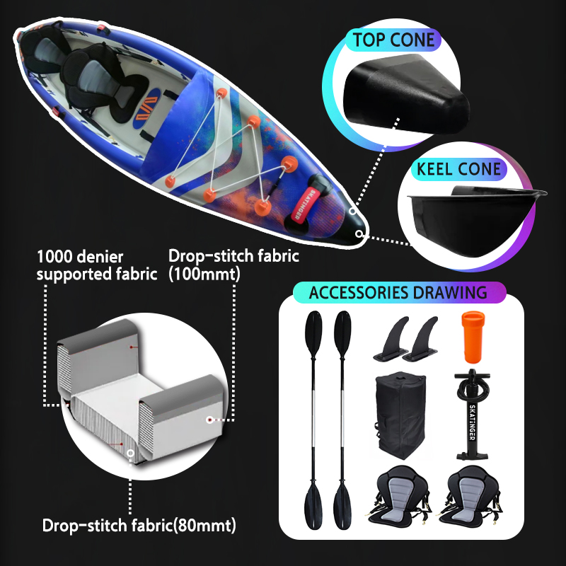 Kayak gonflable Skatinger 3 pl - Inflatable Kayak 3 Person avis et prix