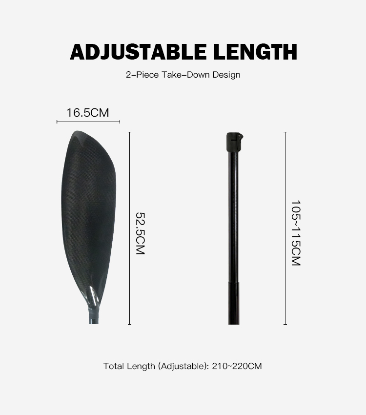 Pagaie de kayak en fibre de ca - Kayak Paddle Carbon 2 Piece avis et prix