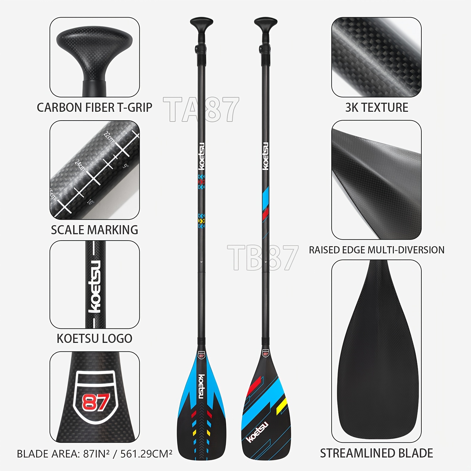 KOETSU TA87 TB87 Pagaie entièr - Sup Paddle Carbon Fiber avis et prix