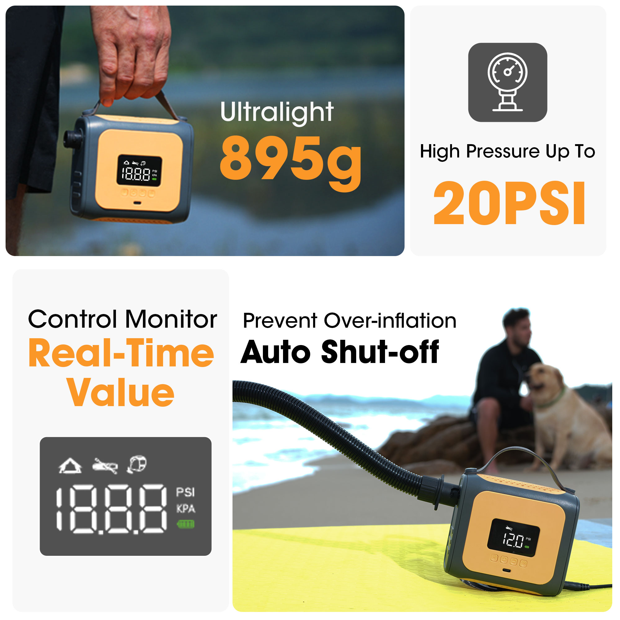 Pompe à air électrique pour pa - Paddle Board Electric Pump 20Psi avis et prix